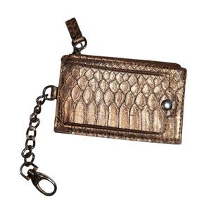 Vintage Obagi Gold Change Purse Wallet with Chain Faux Snake Pattern